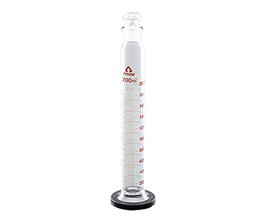 AS ONE 6-234-06 Graduated Cylinder with Plug (Hard Glass) 200mL